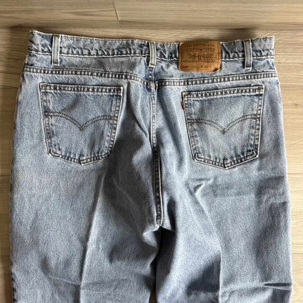 Vintage Orange Tab Levi's 560 Loose Fit Tapered Jeans Mens Sz 40x32 Made‎ USA #1
